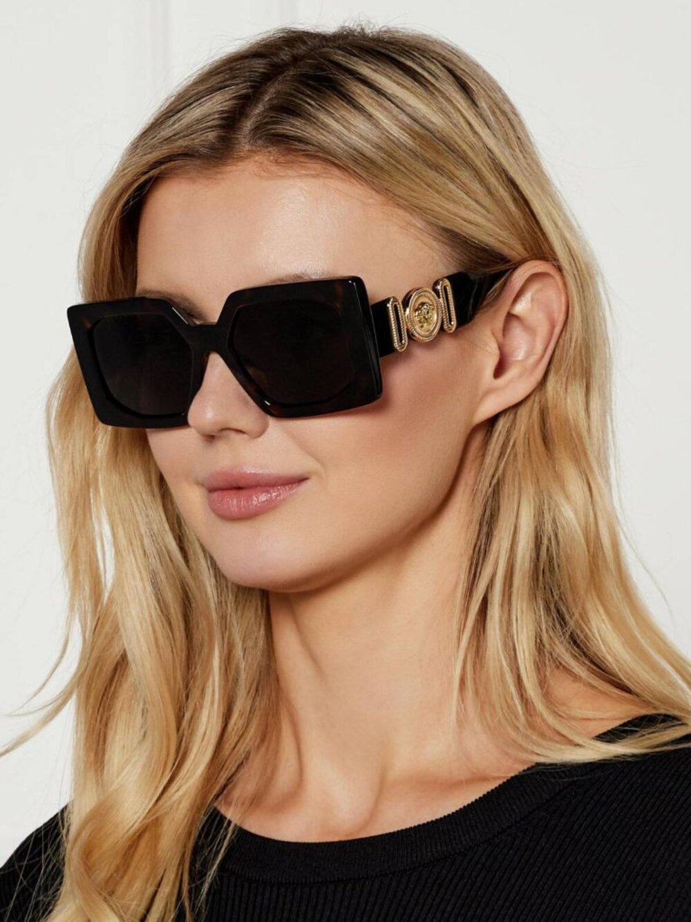 NEW VERSACE VE4478U BLACK DARK GREY SUNGLASSES 55-17-145 AUTHENTIC